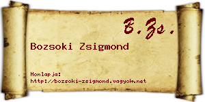 Bozsoki Zsigmond névjegykártya